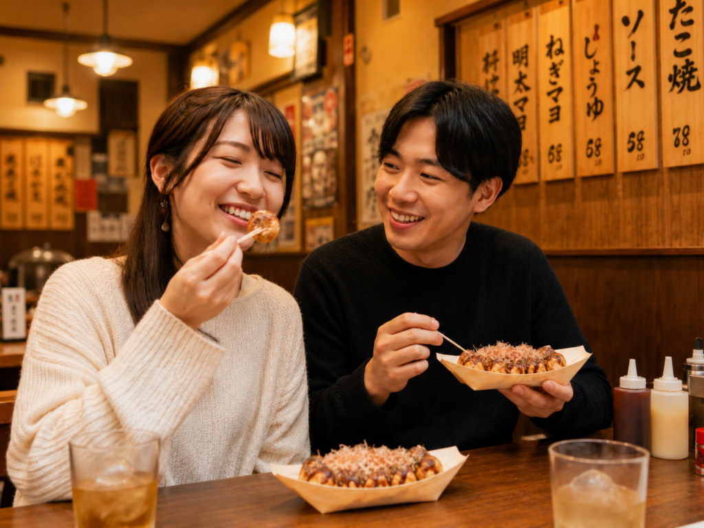 狸小路の新しいたこ焼き店で、午後からの新しい一歩を