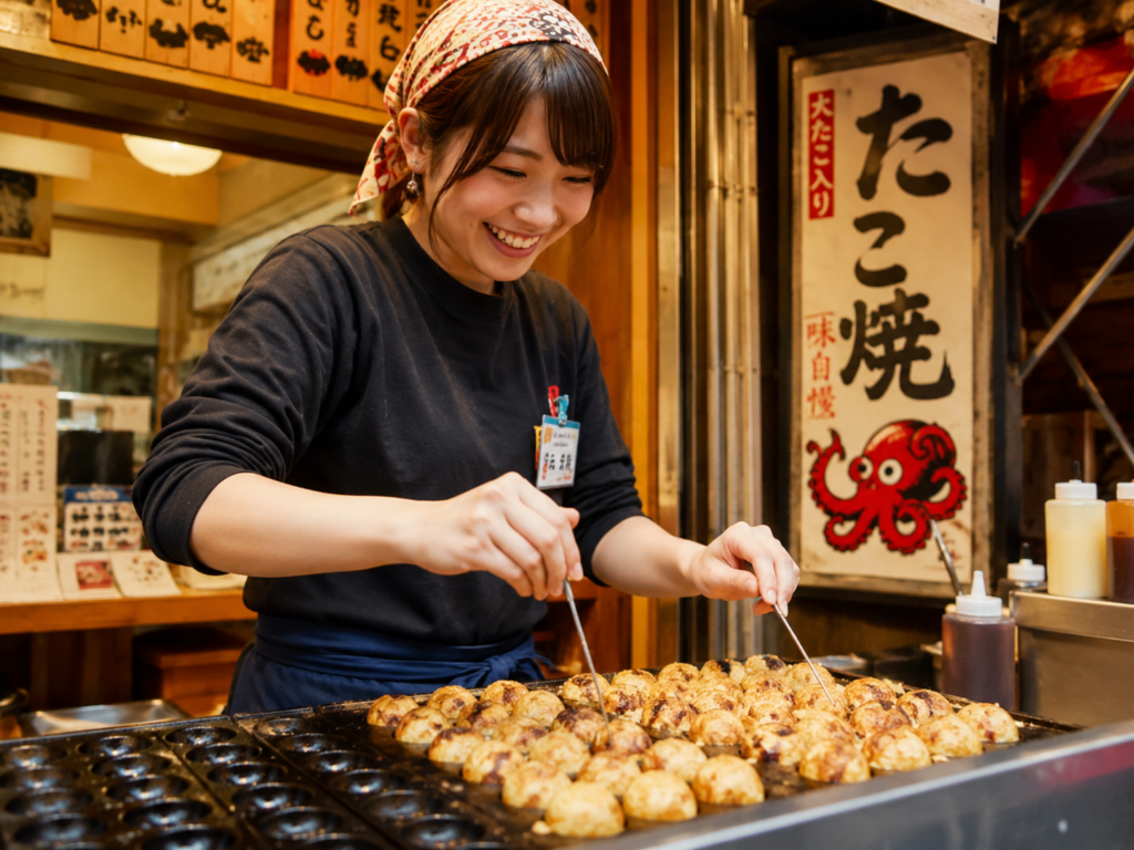 お仕事の内容 ── たこ焼きづくりから接客まで、得意なことを活かせます