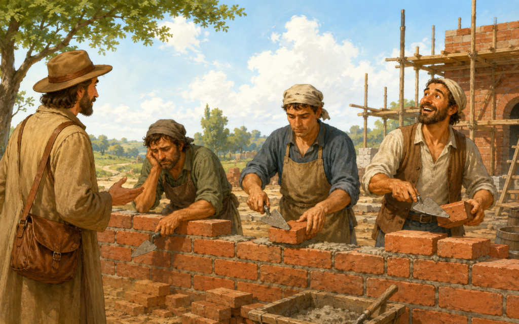 旅人と、3人のレンガ職人のはなし